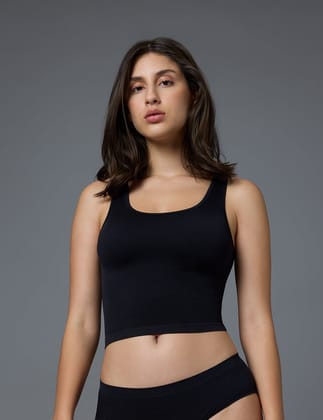 Two Way Cropped Tank-ONYX / S