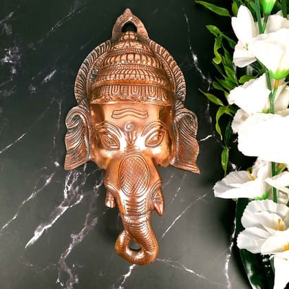Ganesh Idol Wall Hanging | Lord Ganesha Face Wall Statue Decor |Religoius & Spiritual Wall Art - For Puja, Home & Entrance  Living Room & Gift -13 Inch