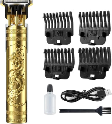 Cordless Hair Clipper & Beard Trimmer For Men, Zero Gapped T-Blade Electric Shaver With 4 Adjustable Combs Perfect Grooming Kit For Mustache, Hair & Face, Golden Cordless Hair Clipper & Beard Trimmer For Men, Zero Gapped T-Blade Electric Shaver With 4 Ad