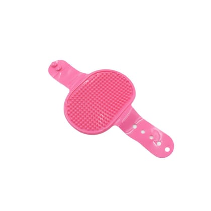 Dog Bath Brush Dog Grooming Brush, Pet Shampoo Bath Brush Soothing Massage Rubber Comb with Adjustable Ring Handle for Long Short Haired Dogs (1 Pc)