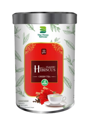 The Three Tattvas Classic Hibiscus Green Tea 50gms
