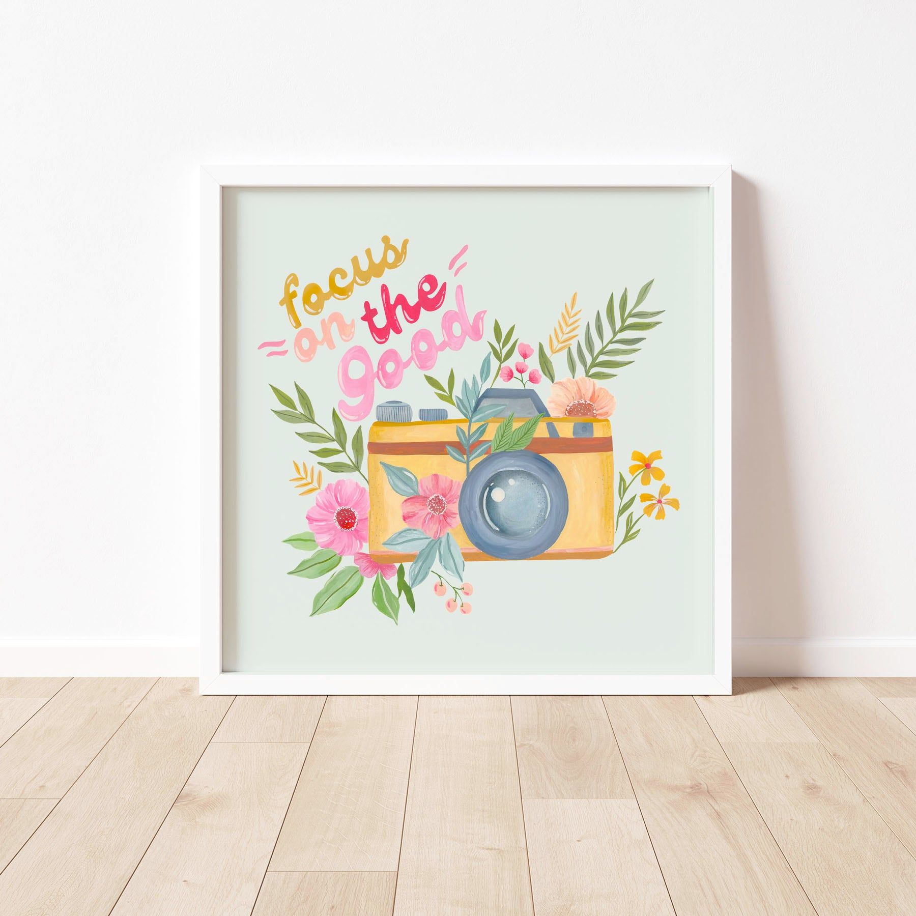 Focus on The Good Wall Art-10 x 10 inches / White Frame