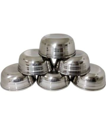 Dynore 6 Pcs Soup Bowls Stainless Steel Soup Bowl 10 cm ( Set of 6 ) Steel