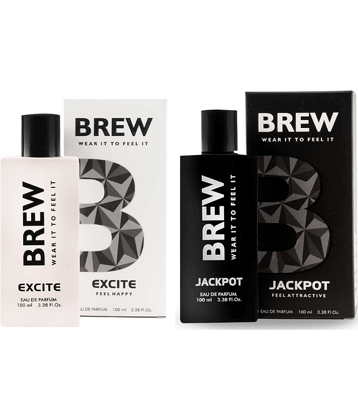 Brew - EXCITE AND JACKPOT Eau De Parfum (EDP) For Unisex 200 ML ( Pack of 2 )