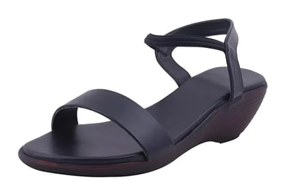 Women's Black Fashion Sandals - 4 UK