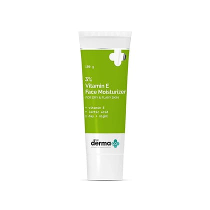 The Derma Co 3% Vitamin E Face Moisturizer Cream With Vitamin E & Lactic Acid | Fights Dryness | Non-Greasy & Lightweight | 100 G The Derma Co 3% Vitamin E Face Moisturizer Cream With Vitamin E & Lactic Acid | Fights Dryness | Non-Greasy & Lightweight | 