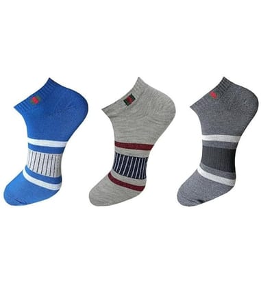 3_Pair Set Unisex Casual Cotton Printed Ankle Length Socks (Multicolor)-PID54128