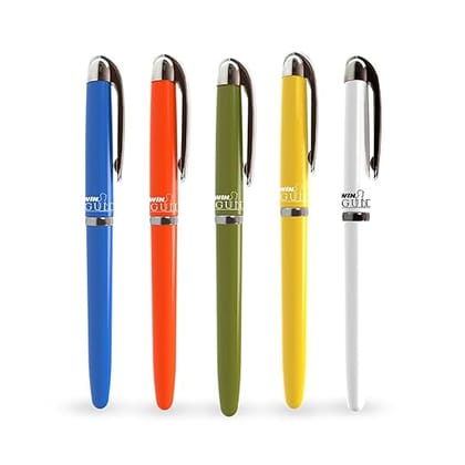 WIN Guide Ball Pens | 15 Blue Pens | Premium Pens with Stylish Metallic Clip | 0.6 mm Tip| Lightweight Design Body| Refillable Pen |School, Office or Gifting | Premium Ball Pens Set