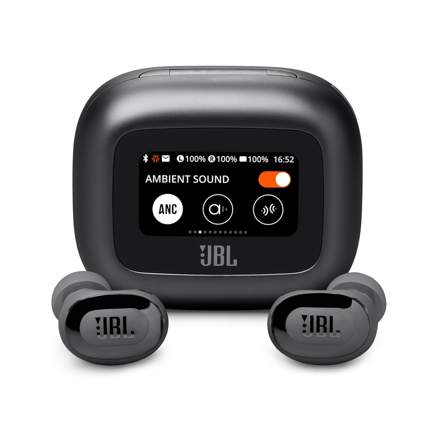 JBL Live Buds 3 TWS, Hi-Res Audio True ANC Earbuds, Smart Case with Touch Display, Personi-Fi 3.0- Black