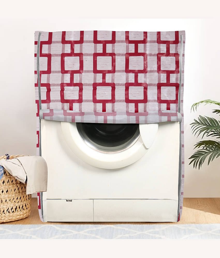 E-Retailer Single PVC Maroon Washing Machine Cover for Universal Front Load