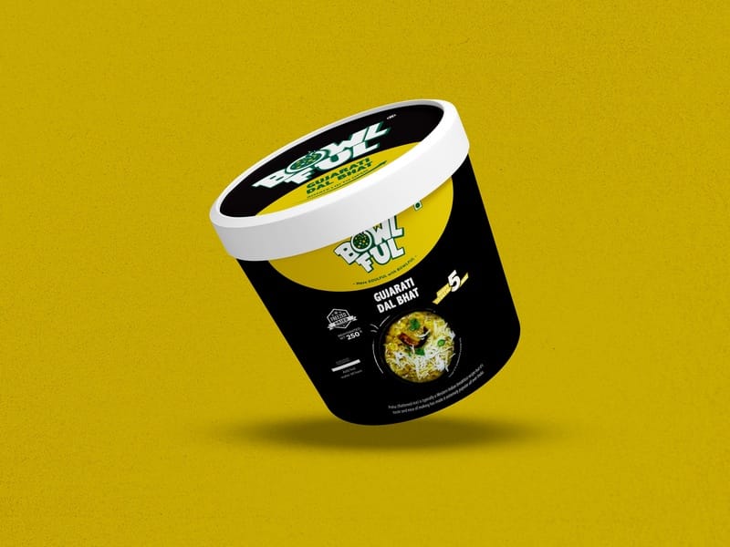 Bowlful Gujarati Dal Bhat Cup - 70g Net, Sweet Dal with Rice & Ghee