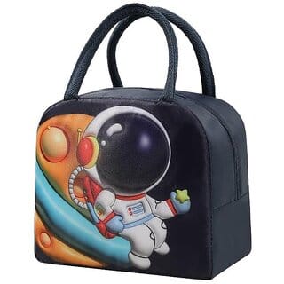 KARDIFF 3D Cartoon Children's Lunch Box Insulation Bag Lovely Large Capacity Portable Lunch Bag, Astronaut
