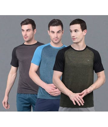Force NXT Multi Polyester Regular Fit Men's Sports T-Shirt ( Pack of 3 )