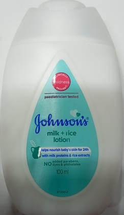 Johnson baby milk+rice lotion helps nourish baby skin for 24H 100ml