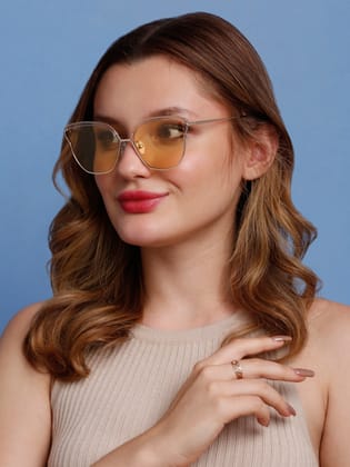 SUNNIES Large Full Frame Metal Butterfly Solid UV Protected Women Sunglasses-SNS-11706-C104