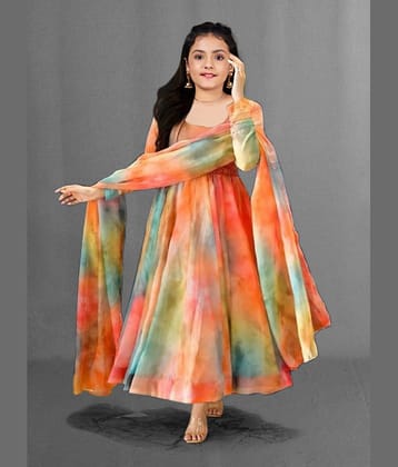 kedar fab Georgette Gown For Girls ( Pack of 1 , Multicolor )
