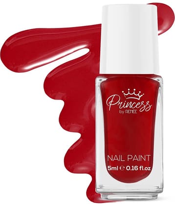 Princess By RENEE Bubbles Nail Paint Red Riddle, Nail Paint for Pre-teens Girls, 5ml