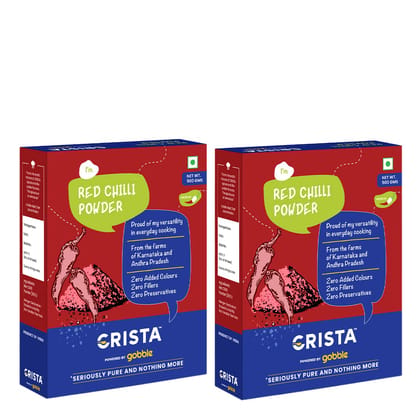 CRISTA Red Chilli Powder Combo, 500 gm Each - Pack of 2 CRISTA Red Chilli Powder Combo, 500 gm Each - Pack of 2