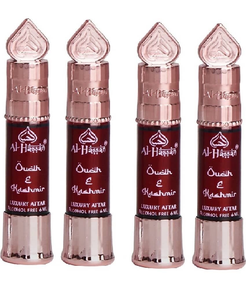 Al - Hassan Amber Non- Alcoholic Miniature Attar ( Pack of 4 )