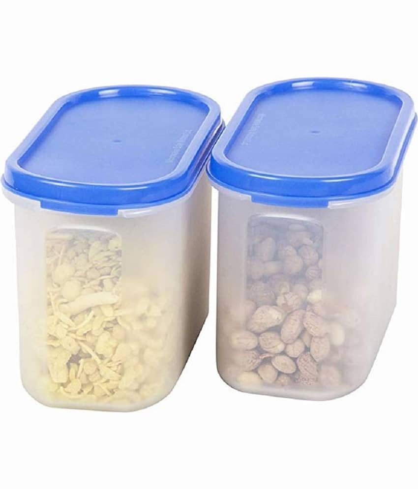 Analog Kitchenware Dal/Pulse/Grocery Polyproplene Navy Blue Food Container ( Set of 2 )
