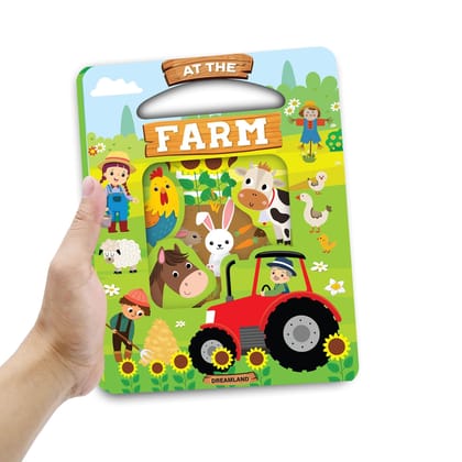 Die Cut Window Board Book - At the Farm Picture Book for Children Educations Board Book for Kid Die-Cut Shape Board Books [Board book] Dreamland Publications
