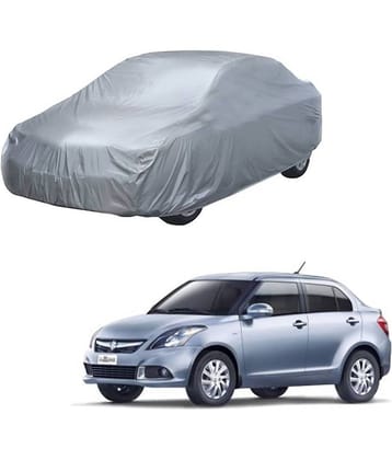 Autoretail Silver Color Dust Proof Car Body Polyster Cover Without Mirror Pocket Polyster For Maruti Suzuki Swift Dzire