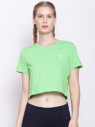 Women'S Premium Cotton Printed Half Sleeve Crop T-Shirts-M