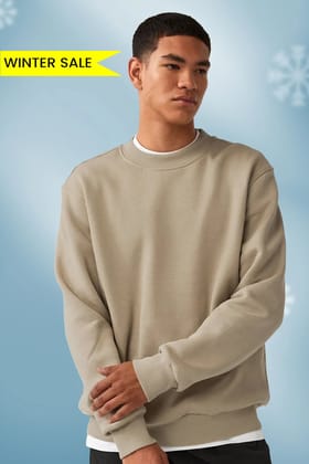 Almond Beige - Fleece Sweatshirt-S