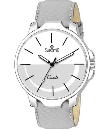 Swisstyle Light Grey Leather Analog Men's Watch