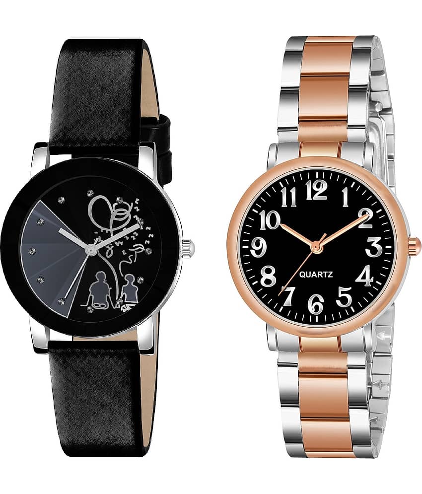 DECLASSE - Black Leather Analog Womens Watch