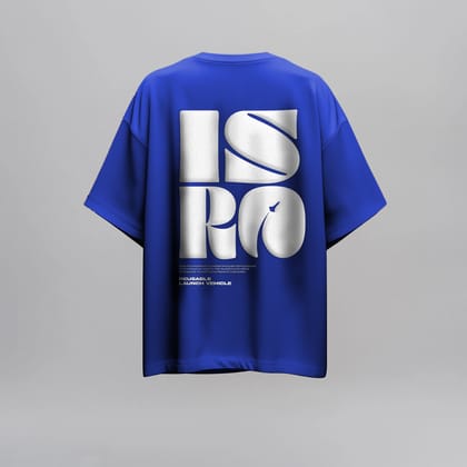 ISRO RSLV Edition: Cosmic Blue Oversized T-Shirt-S