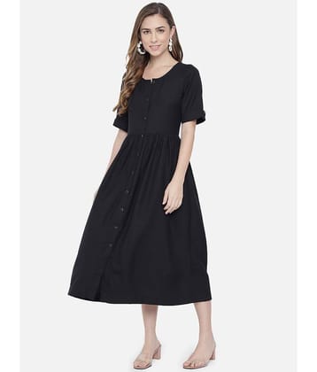ALL WAYS YOU Women Polyester Empire Dress ( Black )