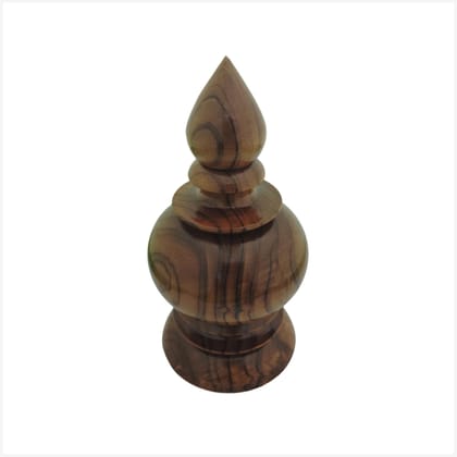 Wooden Kalasam Polished (2.5 x 5 Inch) - Medium Size 2.5 Inch Diameter × 5 Inch Height - Natural Design - Traditional Wood Pooja Kalash for Home Temple - कलश पूजन - পূজা কলস