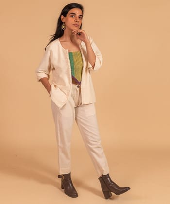 Cream handwoven cotton jacket