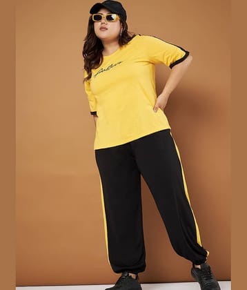 AUSTIVO Women Printed T-Shirt With Joggers Co-Ord Set ( Green )