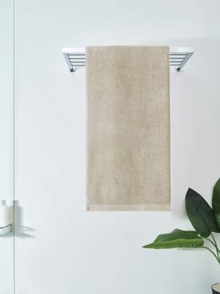 DDECOR - Pioneer Collection 100% Cotton Bomboo Plains And Textures Pattern  Bath Towel |75 CM X 150 CM| - Beige