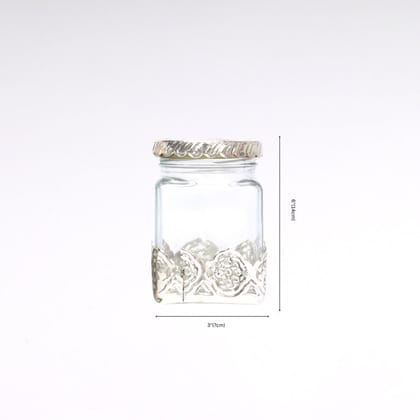 German SilverSet of 2 Glass Jars German SilverSet of 2 Glass Jars