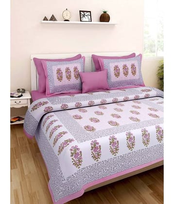 Uniqchoice Cotton King Bedsheet ( Pink )
