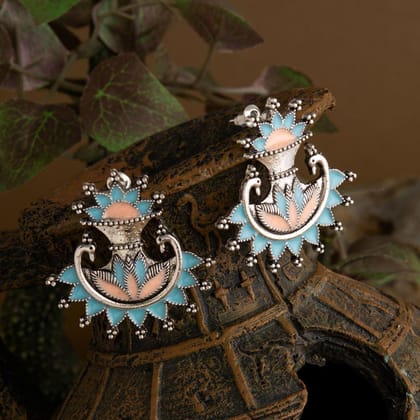 Silver Plated Floral Kalash Style Enamel Artwork Fashion Ant