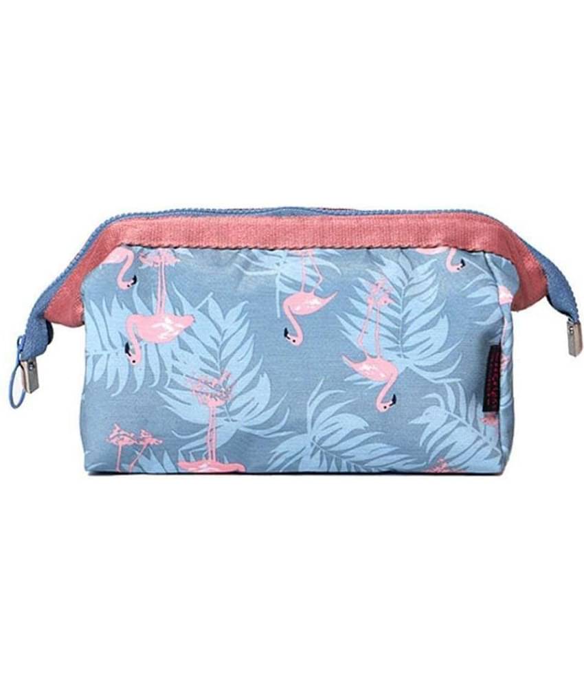 House Of Quirk Blue Toiletry Kit Carry Case Portable Cube Purse