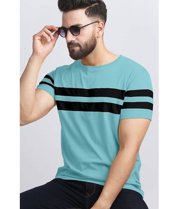 AUSK Pack of 1 Cotton Blend Regular Fit Men's T-Shirt ( Teal Blue )