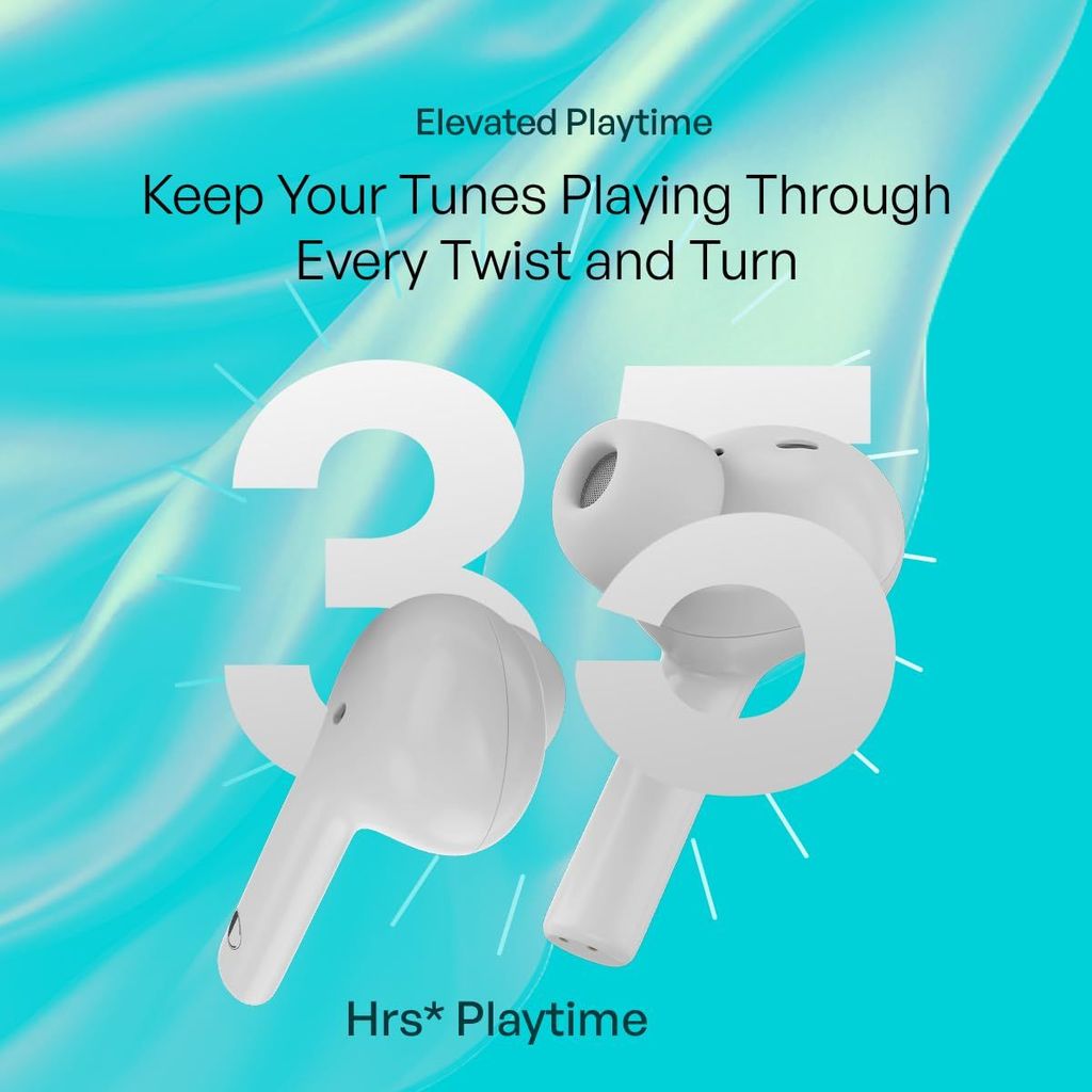 CELLECOR BroPods CB44 TWS with 35 Hours Playtime, ENC, Insta Wake N' Pair, HD Sound, 13mm Driver, Truly Wireless (White)