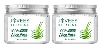 Jovees Herbal 100% Pure Aloe Vera Multipurpose Gel | For Face, Skin & Hair | For Hydrates | Even Skin Tone For Men & Women | 200g (Pack of 2) Jovees Herbal 100% Pure Aloe Vera Multipurpose Gel | For Face, Skin & Hair | For Hydrates | Even Skin Tone For M