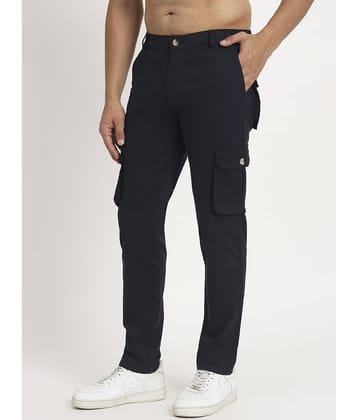 RAGZO Regular Flat Men's Cargos - Navy Blue ( Pack of 1 )