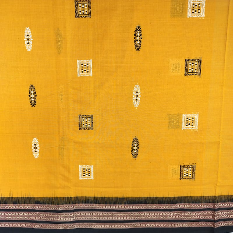 Bomkai Cotton Ikat Saree