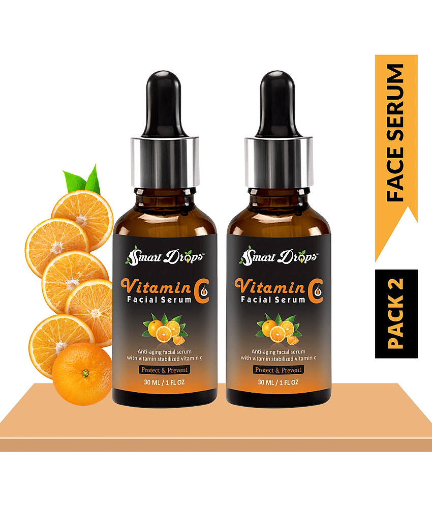 Smartdrops Vitamin C Face Serum For Skin Whitening 30ml - Pack 2