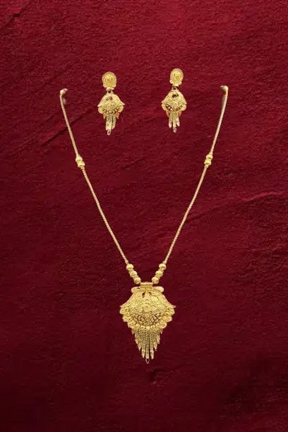 Exquisite One Gram Gold Traditional Necklace and Earrings Set