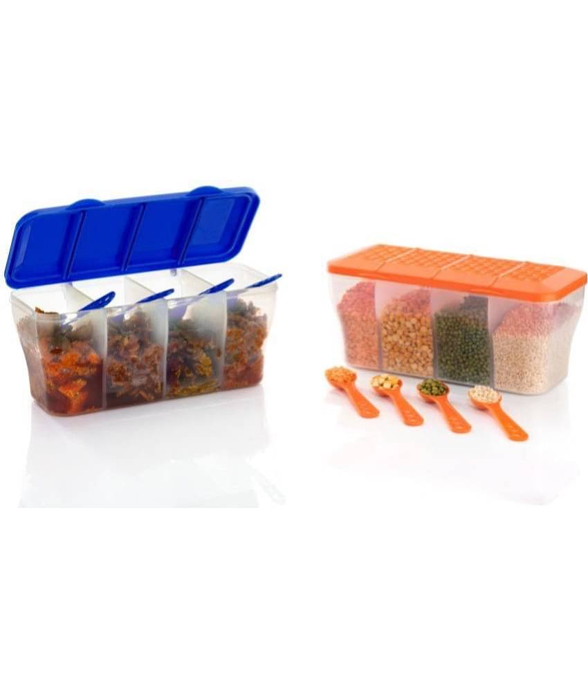 MAGICSPOON Container Plastic Multicolor Multi-Purpose Container ( Set of 2 )