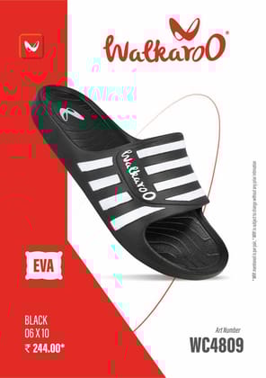 Walkaroo WC4809 Black G No 6 Mens Slides