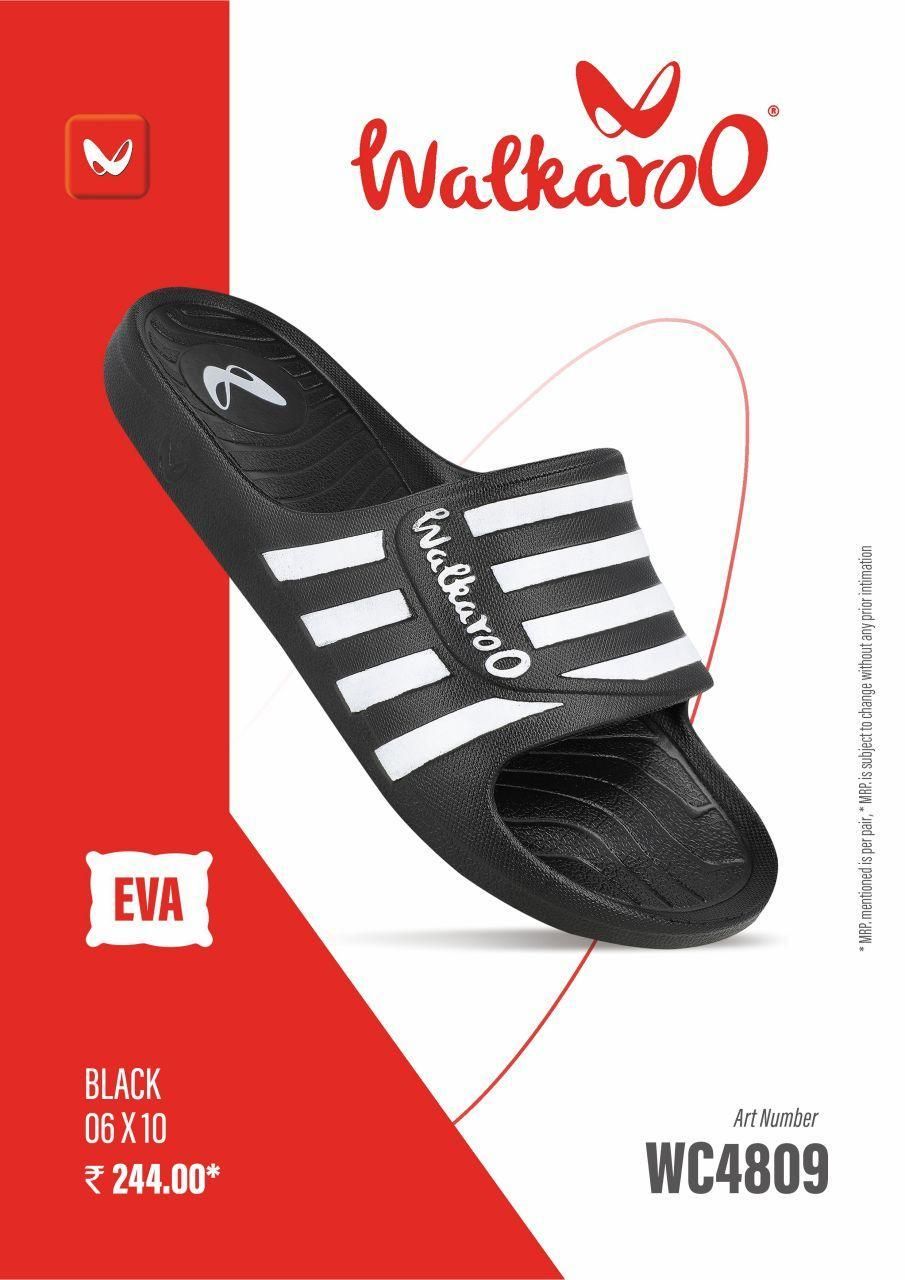 Walkaroo WC4809 Black G No 6 Mens Slides